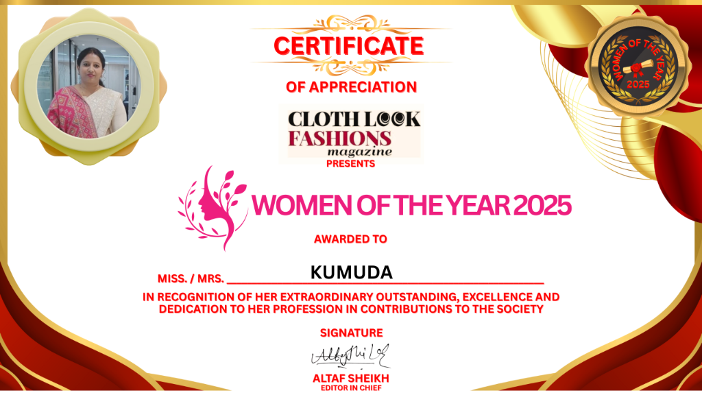 Women of the Year 2025 — Certificate of Appreciation
